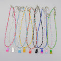 Wholesale 17 Colors Fashion Cute Bear Beaded Necklace for Women 2023 Summer New Handmade Rice Bead Necklace