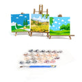 Children's Paint Oil Painting by Numbers Framed Simple Landscape Cartoon Picture Canvas Painting Hand-painted Crafts Fun Gift