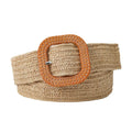 Women's Elastic Belt With Candy-colored square Buckle PP Woven Belt