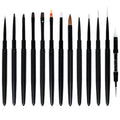 Customized Black Metal Handle Nail Brush Set Synthetic Nylon Silicone Art Dotting Brushes PVC Tube for Painting UV Gel Liner