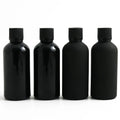 RTS Round 100mL Black Matte Frosted Glass Essential Oil Cosmetic Bottles Screen Printed Screw Cap Tamper Proof Serum Packaging