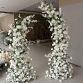 Artificial Silk Decorative Flower Supplies Horn Arch Frame Floral Garden Backdrop for Wedding Entrance Stage Decor