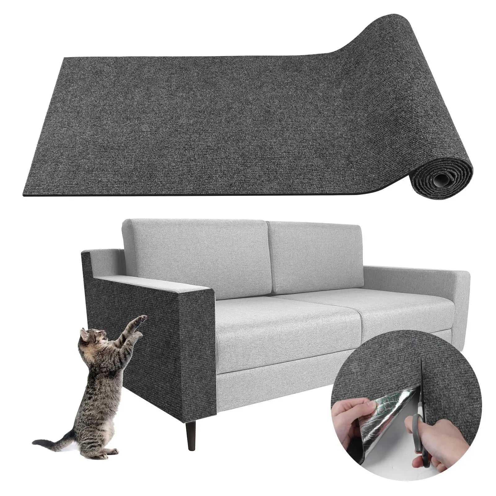 Anti Cat Scratch Mat Prunable Self-Adhesive Carpet Mat Pad Cat Pet Scratcher Furniture Couch Corner Indoor Sofa Wall Protector