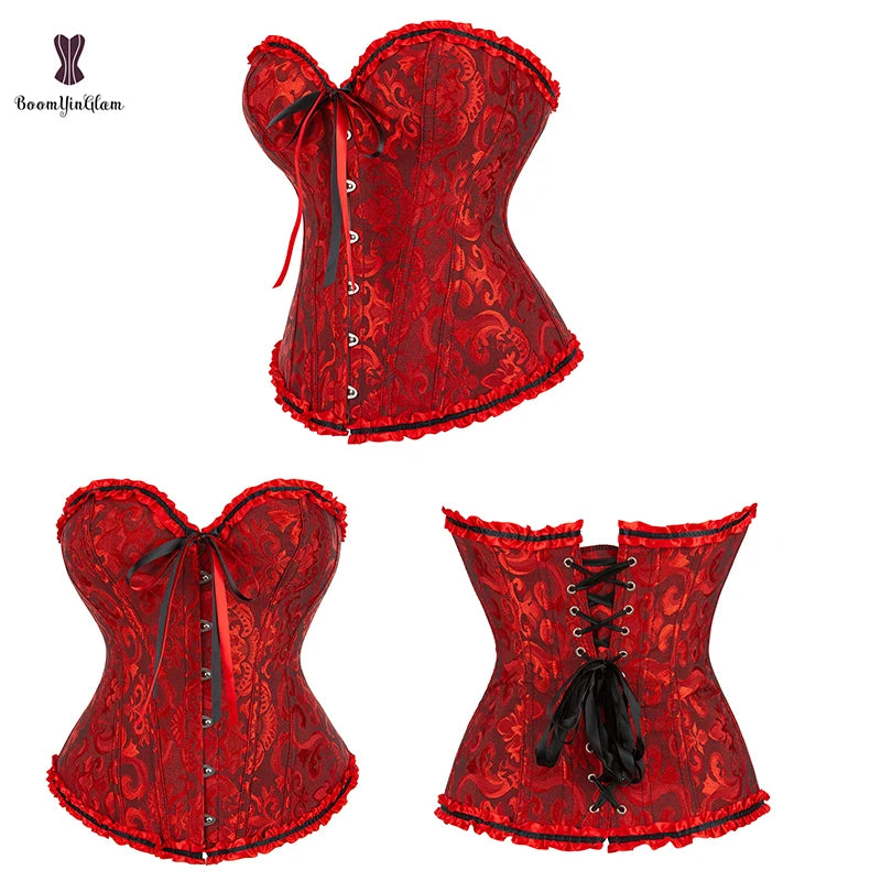 Red Black Christmas Women Intimate Clothing Bralett Corset Top Plus Size XS to XXXXXXL Body Shaping Bustier