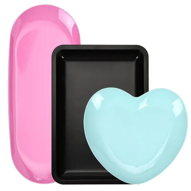 Colourful Nail Tool Tray Stainless Steel Square Heart Shaped Wholesale Crystal Storage Tools Many Sizes to Select
