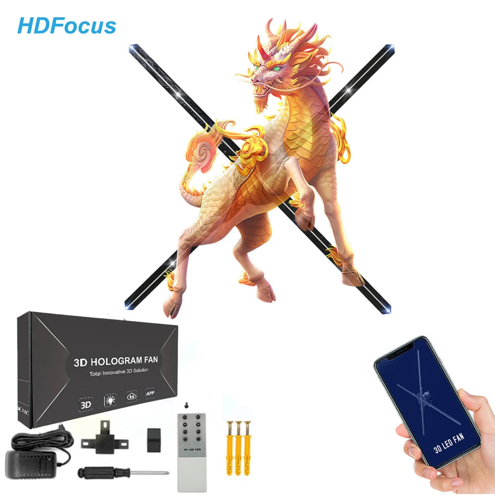 65CM High Quality 3D Hologram Fan with Interactive LED Display  Professional Advertising Projector for Showroom Experiences