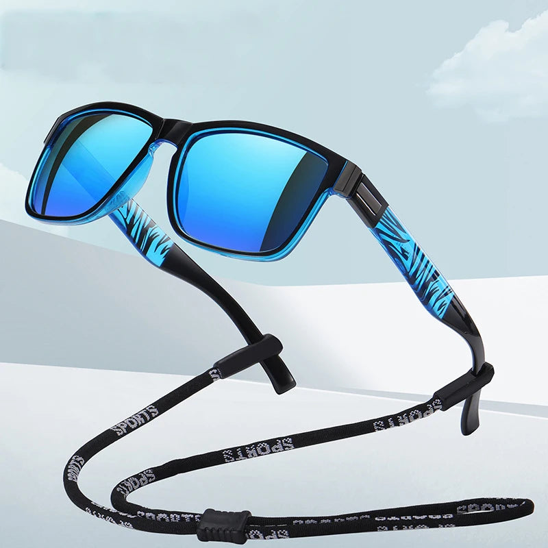 3041 Fashion Square Men Glasses Anti-Glare Driving Brand Vintage Sports Polarized Sunglasses for Men Cycling Driving Fishing
