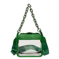 Women's Customized Fashion Chain Crossbody Bag Wholesale Transparent PVC Messenger Bag with Button Closure Lady Style