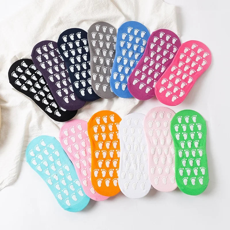 Wholesale Indoor Solid Color Trampoline Socks Women Unisex Grip Anti Slip Yoga Pilates Socks