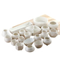Geometric White Ceramic Succulent Planter Pots with Bamboo Saucers Dropshipping for Garden Cactus and Herbs
