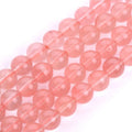 Natural Stone Bead Cherry Quartz Smooth Round Beads 6mm 8mm 10mm 12mm 15" Bead Strand