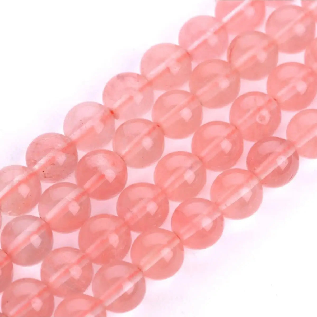 Natural Stone Bead Cherry Quartz Smooth Round Beads 6mm 8mm 10mm 12mm 15" Bead Strand