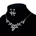 Fashion Women Bridal Jewelry Set Trendy Leaf Design Marquise Zircon Wedding Dress Accessories Sets