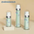 Premium Refillable Cosmetic Airless Pump Bottle Sleek Double Wall White Lotion Bottle 15ml 30ml 50ml