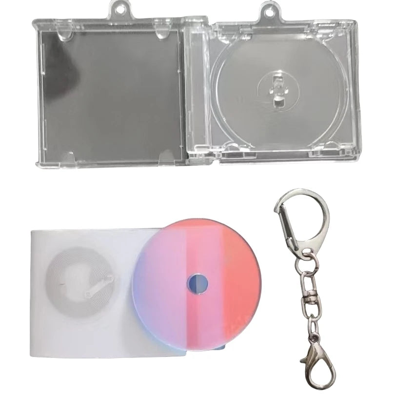 Peripheral Commemorative Blank Album CD Keychain Mini CD Case Keychain CD Player Shape Key Chain DIY Backpack Hanging Decoration
