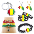 50 Models Guinea Flag Map Pendant Key Chain Ring Cuff Link Tie Clip Necklace Bracelet Earrings Brooch Lapel Pin Jewelry Set