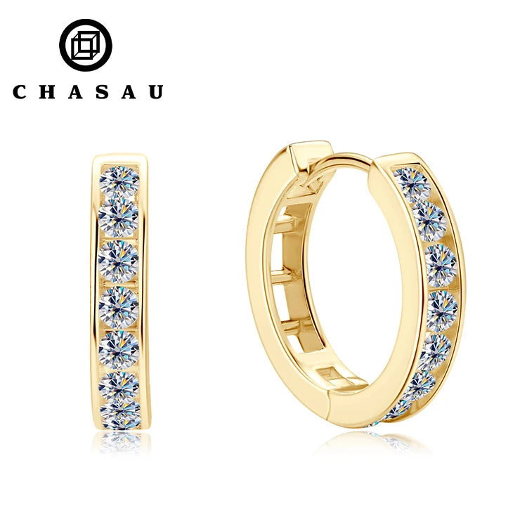 China Factory Price Round 2.5mm Moissanite S925 Sterling Silver Delicate Classic Hoop Earrings for Women