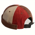 Rolled Cuff Plaid Digital Printing Corduroy Brimless Adjustable Skull Cap Unisex High Quality Harbor Hat Sailor Beanie