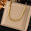 Nabest Stainless Steel Cube Beaded Chain Necklace Women Jewelry Waterproof Gold Plated Geometric Clavicle Choker