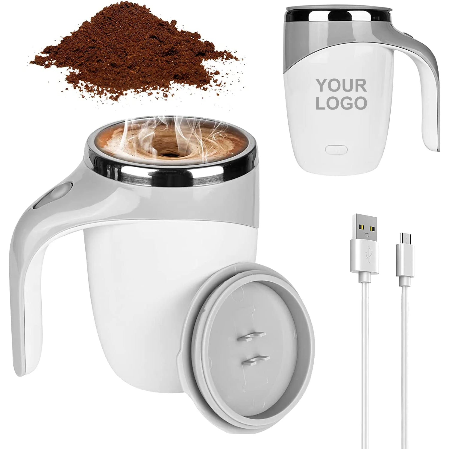 Stainless Steel Smart Automatic Electric Mixing Cup Coffee Milk Magnetic Rotation Self Stirring Coffee Mug Mixer Portable