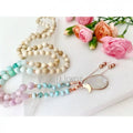 MN43547 Goddess Mala Necklace With Larimar Kunzite Amazonite Riverstone and Moonstone 108 Mala Prayer Beads Mala Necklace