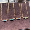 925  Sterling Silver Necklace 14k  Gold Plated Necklace Natural Opal  Necklace Jewelry for Women Fine Jewelry