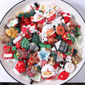 Hot Sale 100pcs Per Bag Xmas Holiday Series Mixture Design Flat Back Resin Cabochon Diy Scrapbooking Decoration