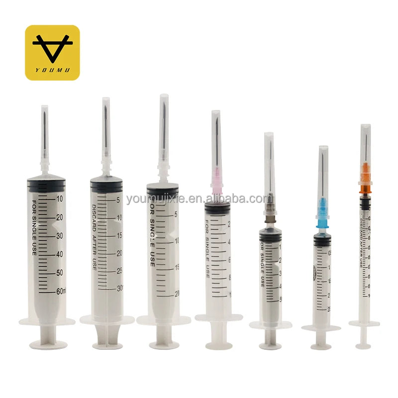 Youmu Disposable Plastic Veterinary Syringe VS-05 High Accuracy in 1ml 2.5ml 5ml 10ml Sizes for Animal Care