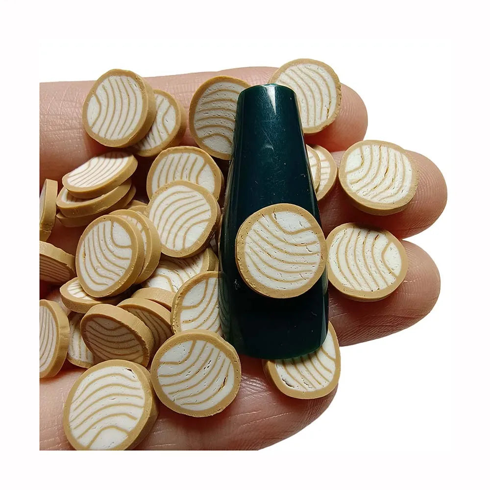 Big Sweet Concha Mexican Bread Round Polymer Clays Slices Sprinkles for DIY Crafts Slime Filler Supplies