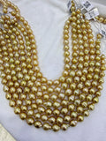 Fine Jewelry 8-10mm Seawater South Sea Natural Gold Pearl String Necklace for Jewelry Making Ready to Ship