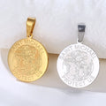 Saint Michael Religious Medal Pendants for Jewelry Making Custom Stainless Steel Archangel Catholic Saint Michael Pendant Gold