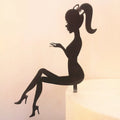 Acrylic Cake Topper Birthday Silhouette Girl Princess Wedding Bride Decorations Dessert Cupcake Topper Party Supplies