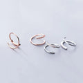 Korean Fashion 925 Sterling Silver Simple Wave Earrings Shiny Zircon Spiral Hoop Jewelry for Wedding or Parties Ladies' Gift