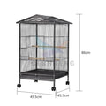 Customized Size Black Metal Wire Large Breeding Bird Parrot Cages With Wheels