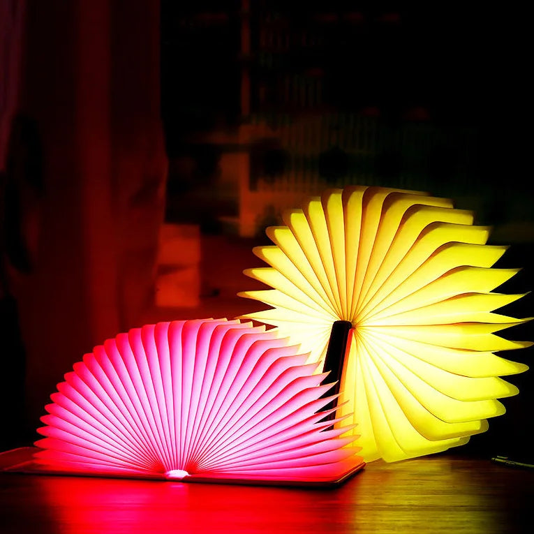 Folding Page Desk Book Shaped USB Rechargeable LED Night Light Lamp with Modern Design for Living Room
