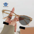 Teenyoun Eyeglasses Frames Designer Computer Anti Blue Light Blocking Glasses Photochromic Glasses Ladies Cat Eye Sunglasses