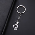Gymnastic Form Keychain Stainless Steel Charm Key Chain Sporty Games Gift for Women Men