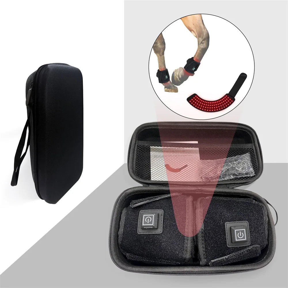 Horse Red Light Therapy Pad 660nm 850nm Infrared Therapy Wrap with 120 Degree Beam Angle and SBR Material for Horse Boot