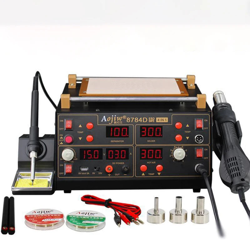 4-in-1 LCD Digital Soldering Station with Needle Tip 110V/220V Model 8784D
