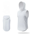 Men's Hoodie Sleeveless Vest Fitness Suit Basketball Training Hooded Fitness Gym White Tank Top Hoodie Custom Mens