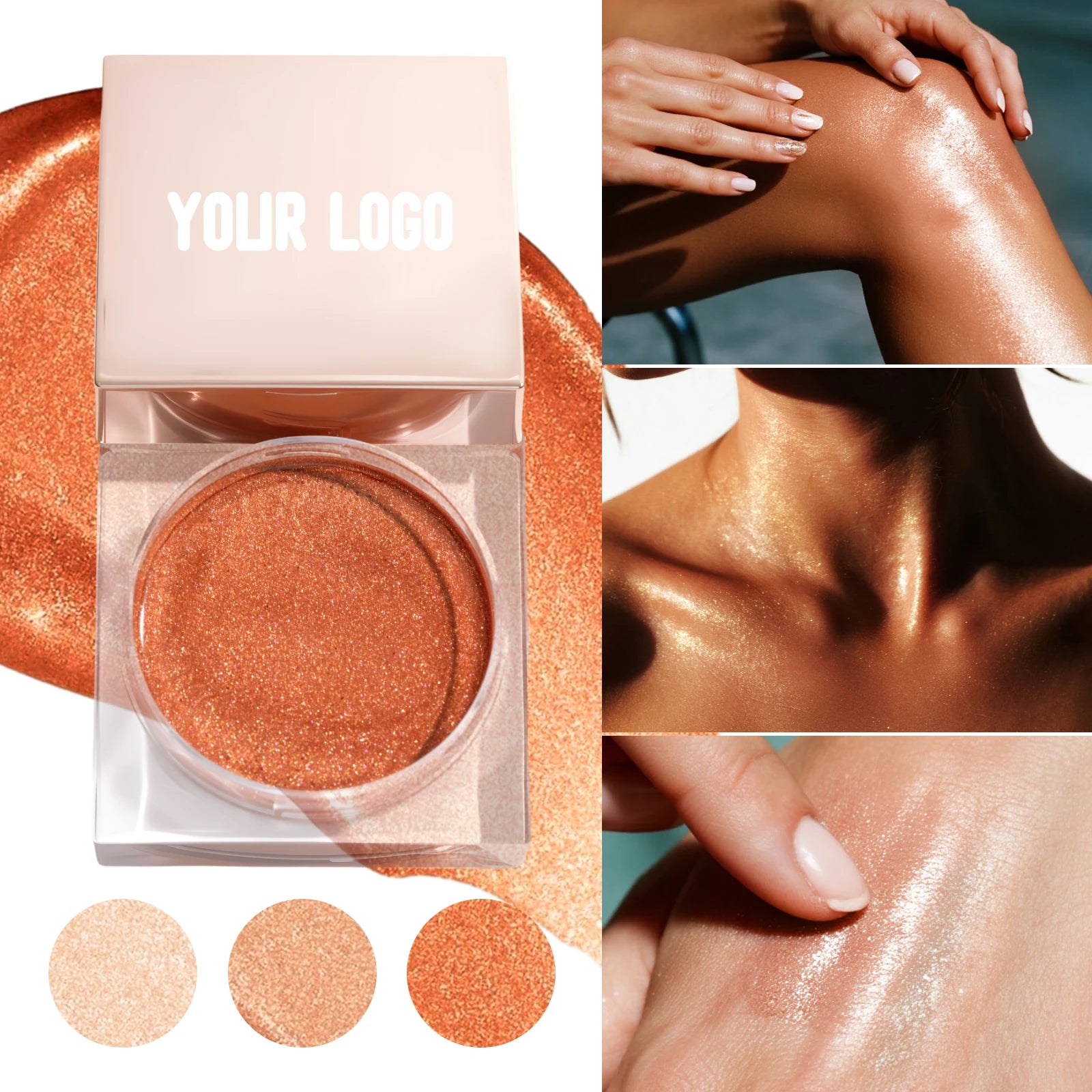 New Cosmetics Face Vegan Highlighter Gel Wholesale Creamy Glitter Makeup Highlighter Jar Private Label Moisturizer Highlighter