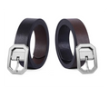 Classic Female Double Sided Retro Reversible Women Real Leather Cowhide Belt Dull Anti Silver Rotated Buckle Fashion Ladies
