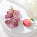 14K Gold Plated Peach Grape Fruit Shape Design Inspired Charms Wholesale for Bracelet and Necklace Diy Jewelry Making