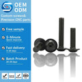 ISO 7380-2 Black Stainless Steel SS304 SS316 Button Head Hex Socket Screw with Flange Washer Head Allen Bolts Fasteners