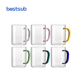 BestSub Wholesale Personalized Sublimation Blanks Glasses Cup Borosilicate Heat-resistant Blanks Glass Breakfast Coffee Mug