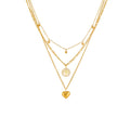 2024 New Wholesale 18K Gold Plated Stainless Steel Multilayer Butterfly Pearl Zircon Vintage Party Necklace Gift Women