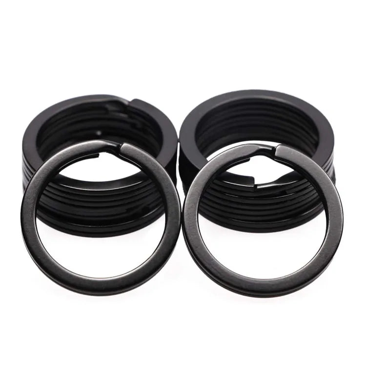 15mm 20mm 25mm 28mm 30mm 32mm 35mm Black Metal Key Ring Flat Split Key Chain Ring for DIY Craft
