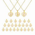 Custom Heart Shaped Fashion Sublimation Lovely Brass Letter Necklace Letter Pendant Girl Necklace