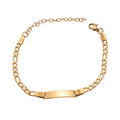 Chris April Fashion Design  Stainless Steel Simple PVD Gold Plated square Pendant logo Charm Bracelet for Children