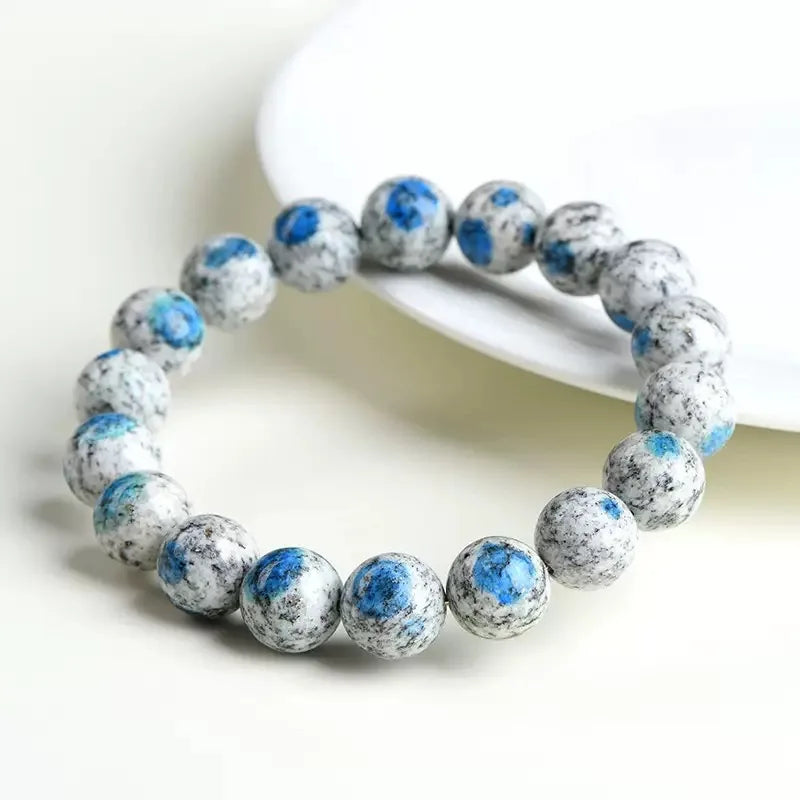 Romantic Mysterious Retro Crystal Bracelet Natural Blue and White Coexisting Handcrafted Gift